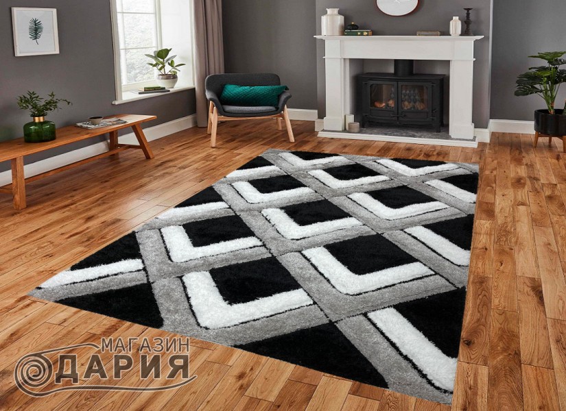 Тъкан килим 3D SHAGGY GRANDE 400 black